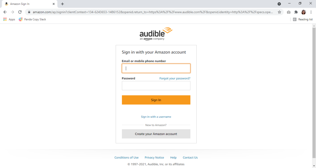 audible login